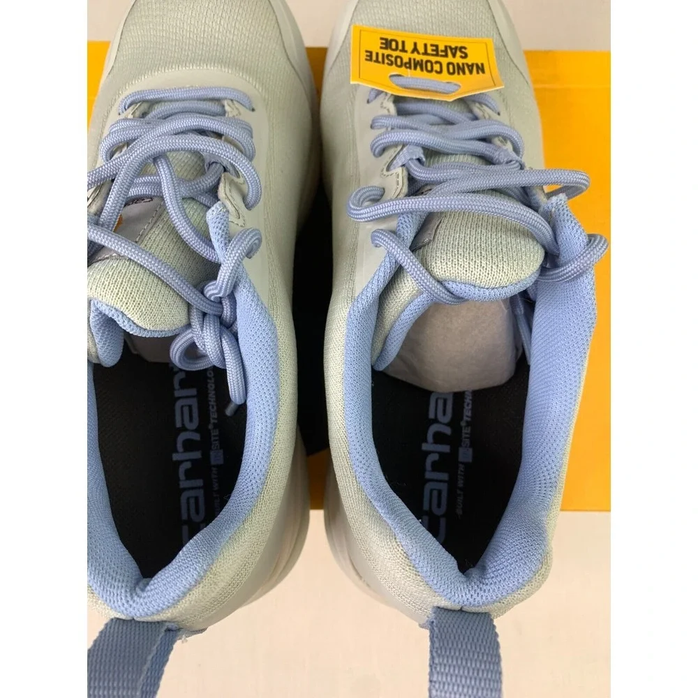 Carhartt Womens Force Nano Safety Toe Sneakers Gray Blue Lace-Up Work Shoe Sz 9M